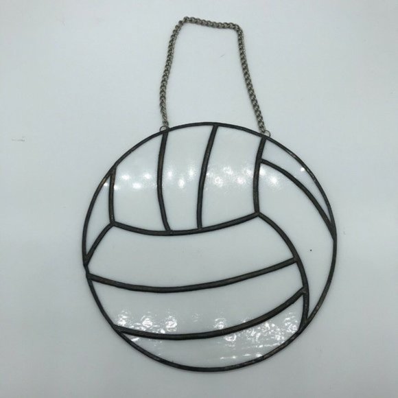 Stained Glass Volleyball Suncatcher
